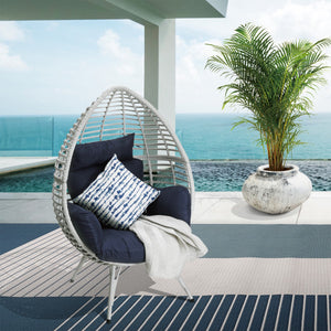 Patio Wicker Egg Chair White