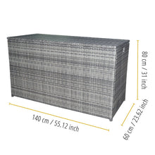 Load image into Gallery viewer, Wicker 154 Gallon Patio Storage Chest, Grey