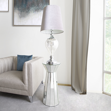 Load image into Gallery viewer, Medium Chrome Glass Regal Lamp with Grey Shade
