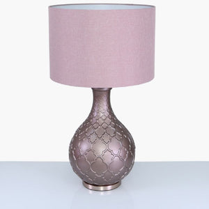 Matte Rose Gold Table Lamp With Blush Pink Shade