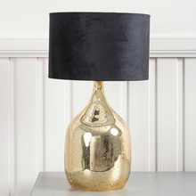 Load image into Gallery viewer, 48cm Gold Glass Table Lamp With Black Shade