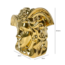 Load image into Gallery viewer, Large Gold Medusa Vase