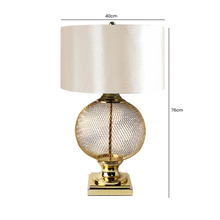 Load image into Gallery viewer, 78cm Round Wire Mesh Base Table Lamp with Champagne Shade