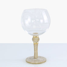 Load image into Gallery viewer, Gold Gin Glass with Diamante Ball and Stem Decoration