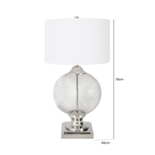 Load image into Gallery viewer, 78cm Round Wire Mesh Base Table Lamp with White Linen Shade