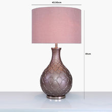 Load image into Gallery viewer, Matte Rose Gold Table Lamp With Blush Pink Shade