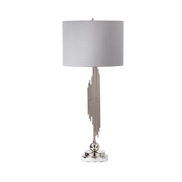 83cm Chrome Table Lamp With Grey Shade