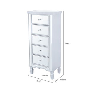 Apollo Value Vista Silver Trim 5 Drawer Cabinet