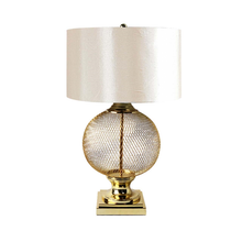 Load image into Gallery viewer, 78cm Round Wire Mesh Base Table Lamp with Champagne Shade