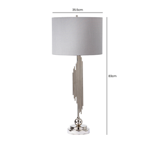 83cm Chrome Table Lamp With Grey Shade