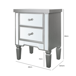 Apollo Vista Silver Bedside Cabinet