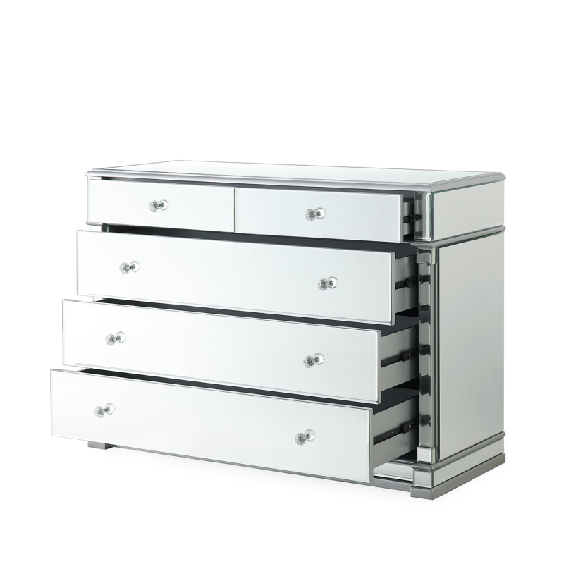 Venus Silver Mirror 5 Drawer Chest