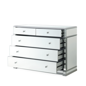 Venus Silver Mirror 5 Drawer Chest