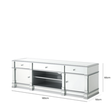 Load image into Gallery viewer, Venus Silver Mirror 2 Door 3 Drawer TV Chest