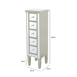 Apollo Vista Dark Champagne 5 Drawer Tallboy Cabinet