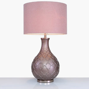 Matte Rose Gold Table Lamp With Blush Pink Shade