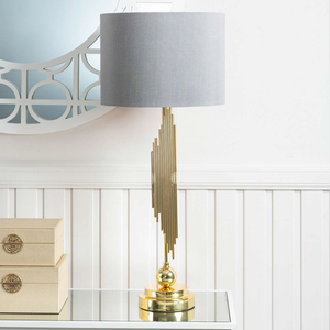 83cm Gold Table Lamp With Grey Shade