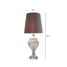 Load image into Gallery viewer, Medium Chrome Glass Regal Lamp with Grey Shade