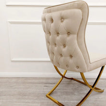 Load image into Gallery viewer, Coco X Leg Cappuccino Dining Chair in Gold