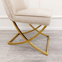 Load image into Gallery viewer, Coco X Leg Cappuccino Dining Chair in Gold
