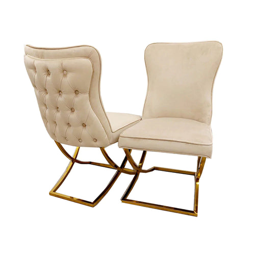 Coco X Leg Cappuccino Dining Chair in Gold