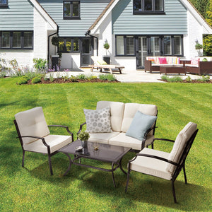 4 Piece Patio Conversation Sofa Set