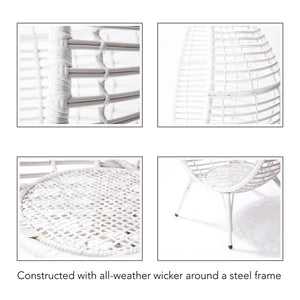 Patio Wicker Egg Chair White