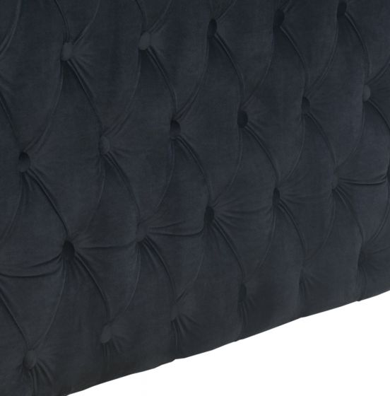 Mayfair Velvet Tufted Black Corner Suite- Left