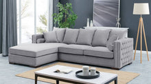 Load image into Gallery viewer, Mayfair Velvet Tufted Grey Corner Suite-Left