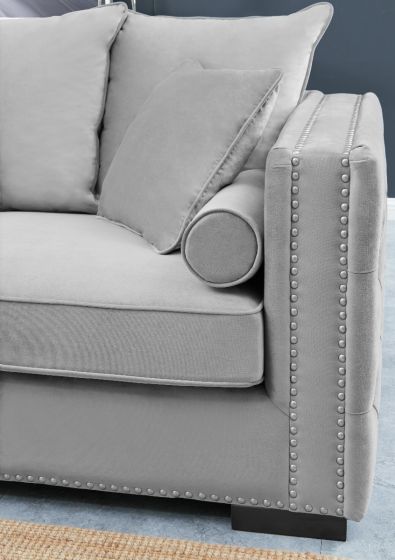 Mayfair Velvet Tufted Grey Corner Suite-Left