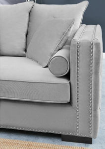 Mayfair Velvet Tufted Grey Corner Suite-Left