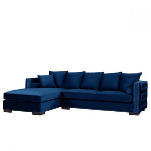 Mayfair Velvet Tufted Royal Blue Corner Suite-Left