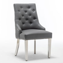 Load image into Gallery viewer, Grey PU Leather Dining Chair