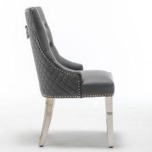 Load image into Gallery viewer, Grey PU Leather Dining Chair