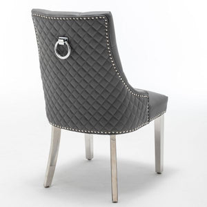 Grey PU Leather Dining Chair