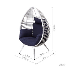 Load image into Gallery viewer, Patio Wicker Egg Chair White
