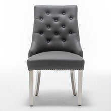 Load image into Gallery viewer, Chelsea Grey PU Leather Lion Knock Back Dining Chair