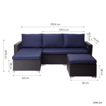 Load image into Gallery viewer, 3 Piece Patio Sectional Sofa Set